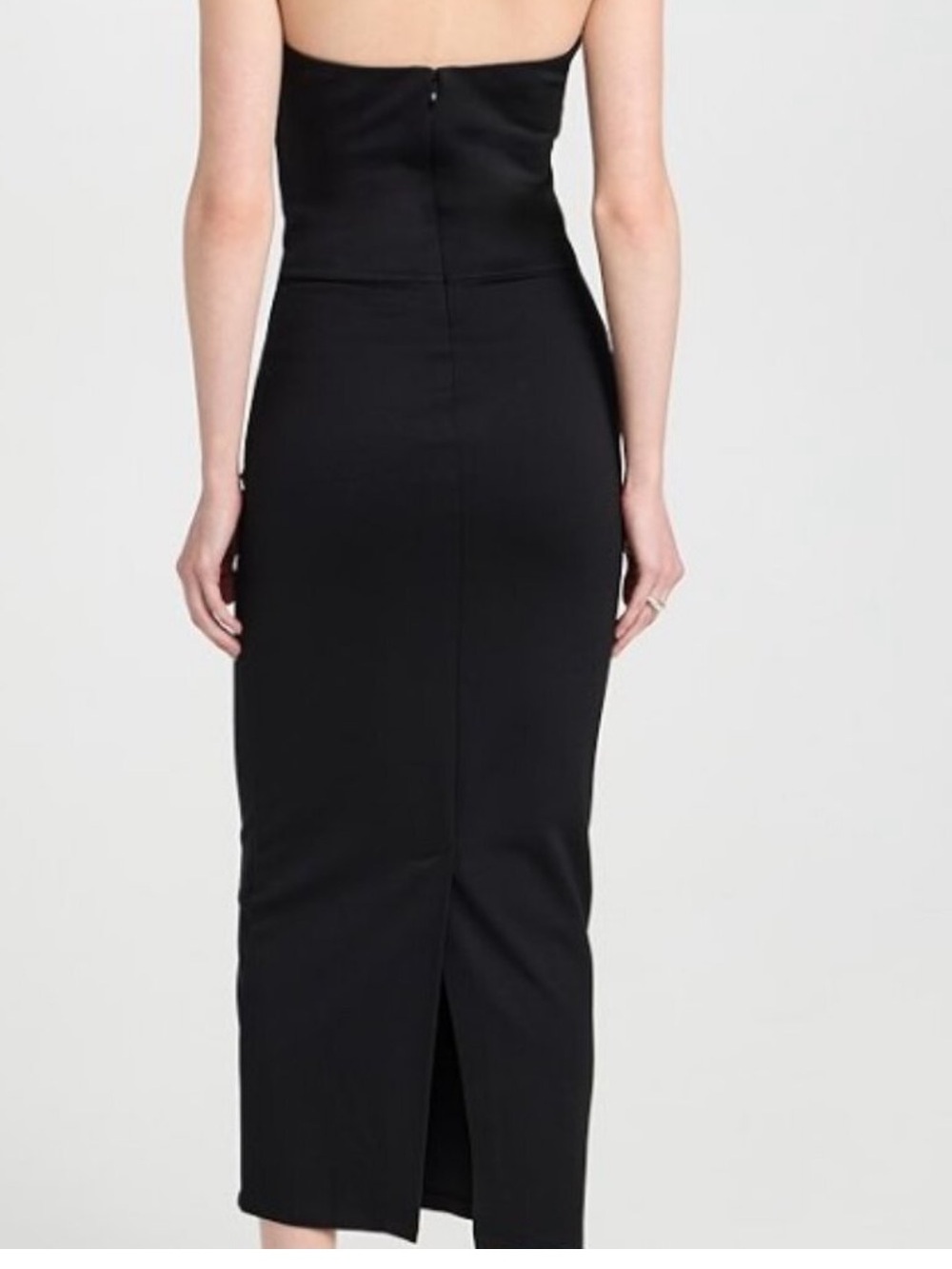 NWT STAUD Cortona Black Strapless Midi Dress sz L - Picture 2 of 15